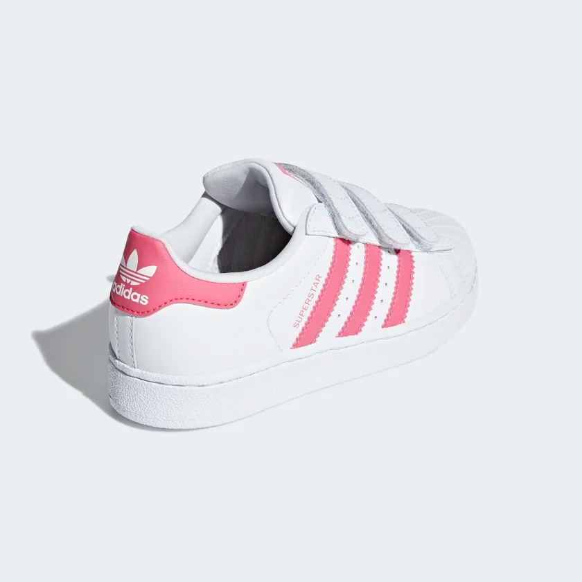 Adidas Kids' Superstar Shoes - Cloud White / Real Pink