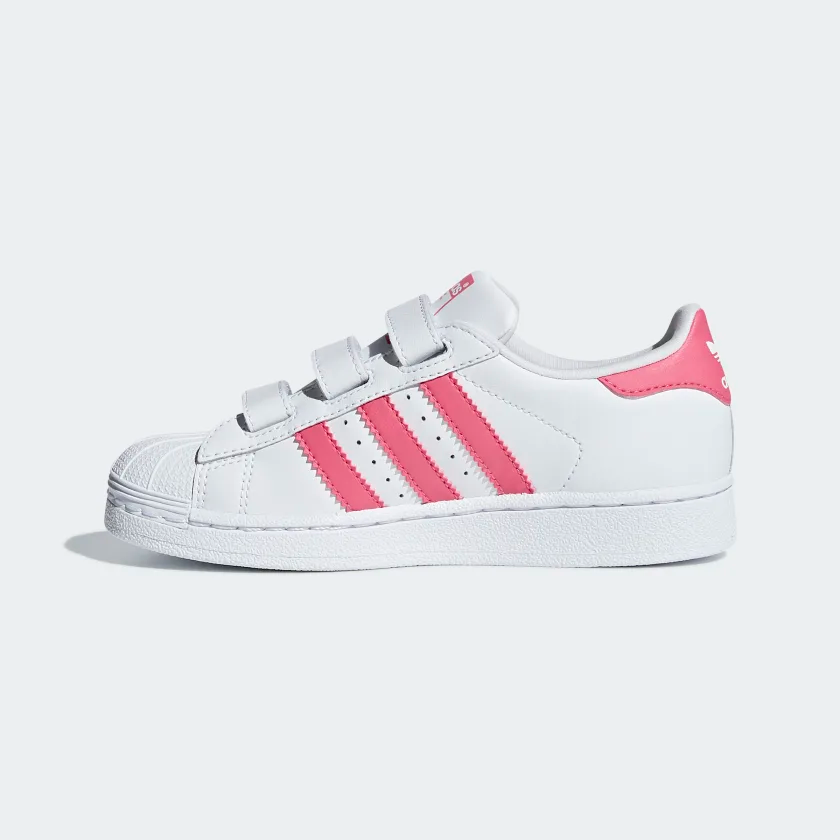 Adidas Kids' Superstar Shoes - Cloud White / Real Pink