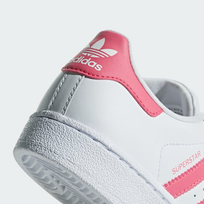 Adidas Kids' Superstar Shoes - Cloud White / Real Pink