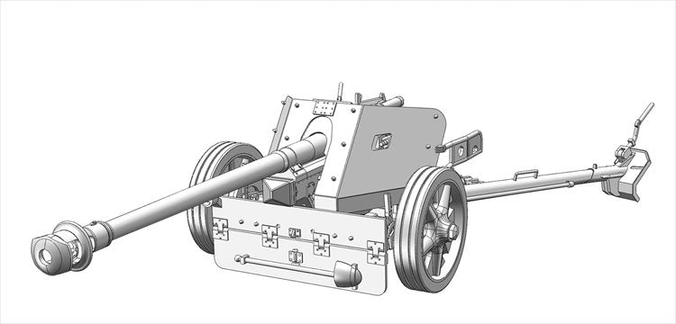 Das Werk - 1/35 German 7.5cm Pak 40 with 4 Figures Model Kit