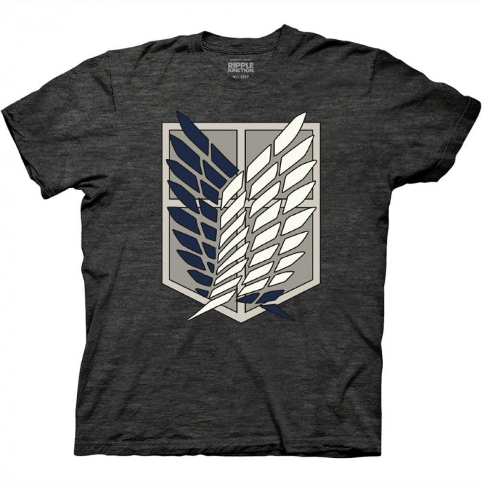 Attack on Titan - Scout Regiment Shield Charcoal Gray T-Shirt