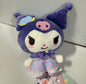 Sanrio - Kuromi Purple with Pink and Blue Striped Dress 16cm Plush
