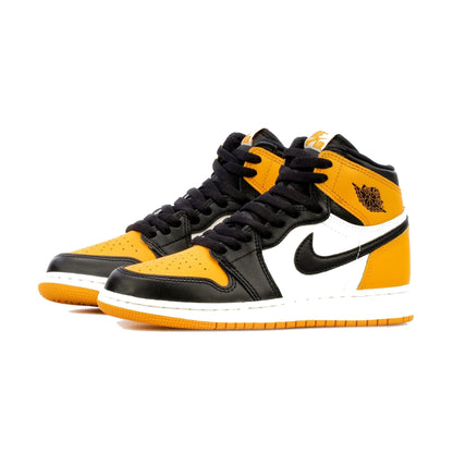Nike Kids' Jordan 1 Retro High OG Shoes - Taxi Yellow / Black Sail