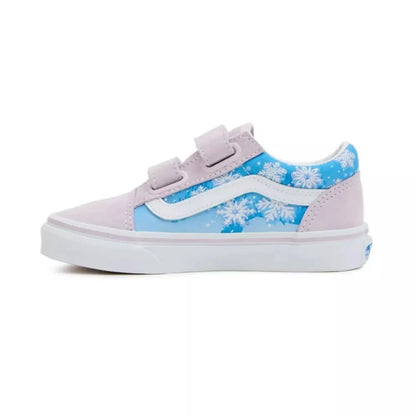 Vans Kids' Old Skool V Shoes - Pink / Blue / White