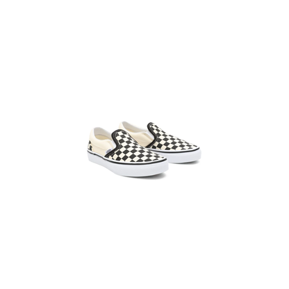 Vans Kids' Checkerboard Classis Slip On Shoes - Black / White