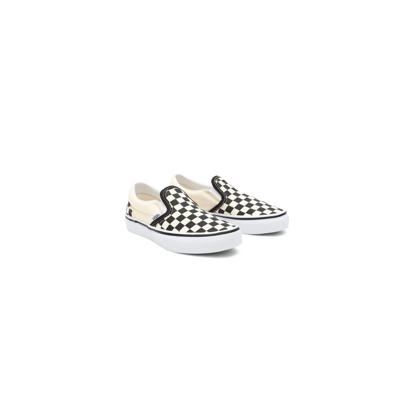 Vans Kids' Checkerboard Classis Slip On Shoes - Black / White