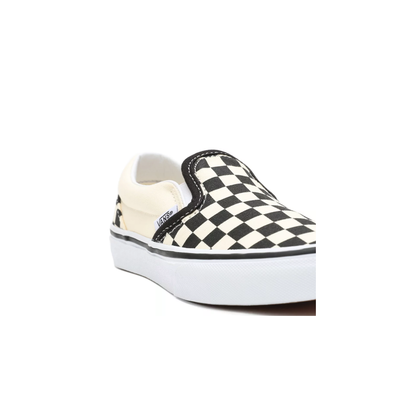 Vans Kids' Checkerboard Classis Slip On Shoes - Black / White