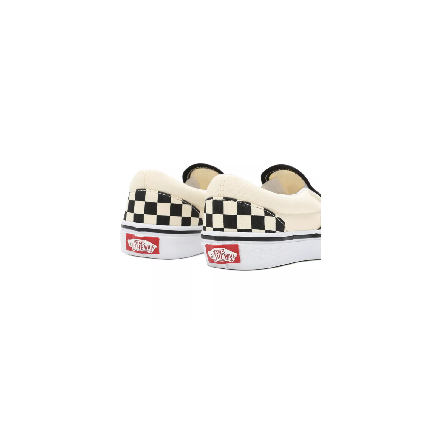 Vans Kids' Checkerboard Classis Slip On Shoes - Black / White