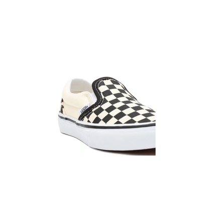 Vans Kids' Checkerboard Classis Slip On Shoes - Black / White
