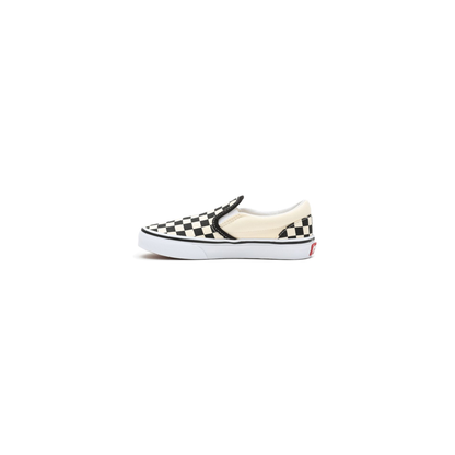 Vans Kids' Checkerboard Classis Slip On Shoes - Black / White