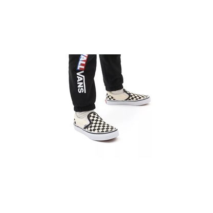 Vans Kids' Checkerboard Classis Slip On Shoes - Black / White