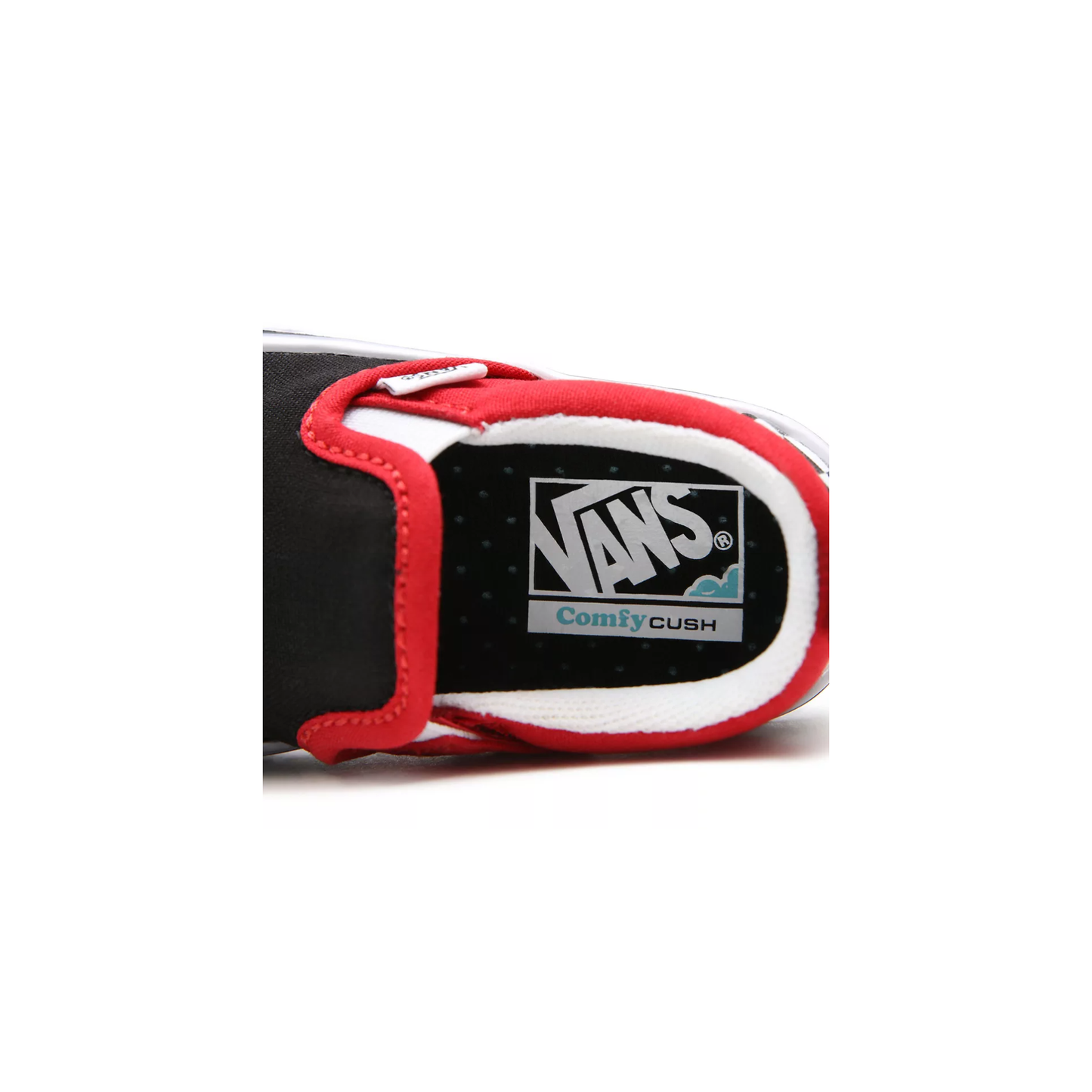 Vans Kids' Checkerboard Comfycush Slip On V Shoes - Black / Red