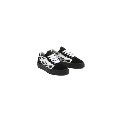 Vans Kids' Metallic Flame Old Skool Shoes - Black / Silver