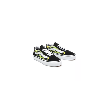 Vans Kids' Slime Flame Old Skool Shoes - Black / True White