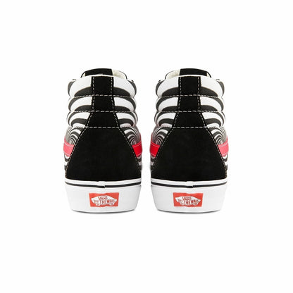 Vans Unisex Swirl Sk8 Hi Shoes - Black / Fiery Coral