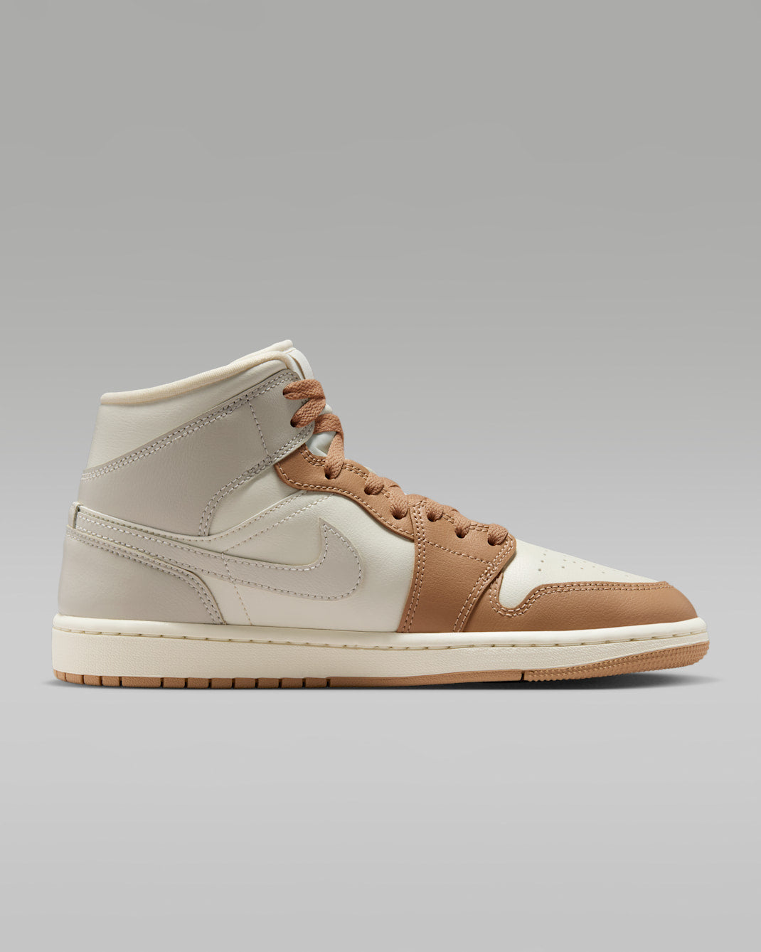 Nike Women's Air Jordan 1 Mid Shoes - Pale Ivory / Hemp / Sail / Light Orewood Brown
