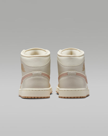 Nike Women's Air Jordan 1 Mid Shoes - Pale Ivory / Hemp / Sail / Light Orewood Brown