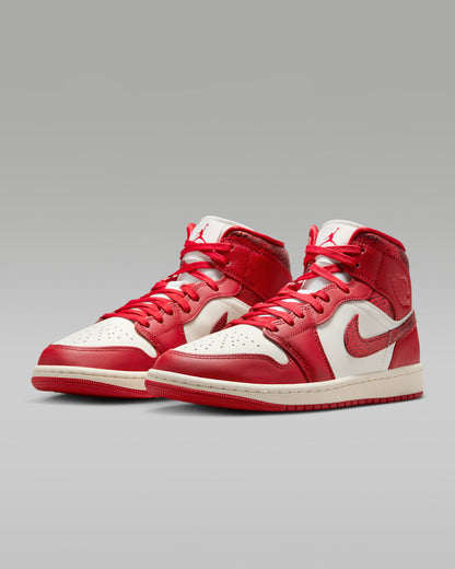 Nike Women's Air Jordan 1 Mid Se Shoes - Sail / Team Red / Varsity Red