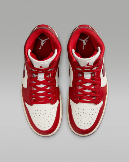 Nike Women's Air Jordan 1 Mid Se Shoes - Sail / Team Red / Varsity Red