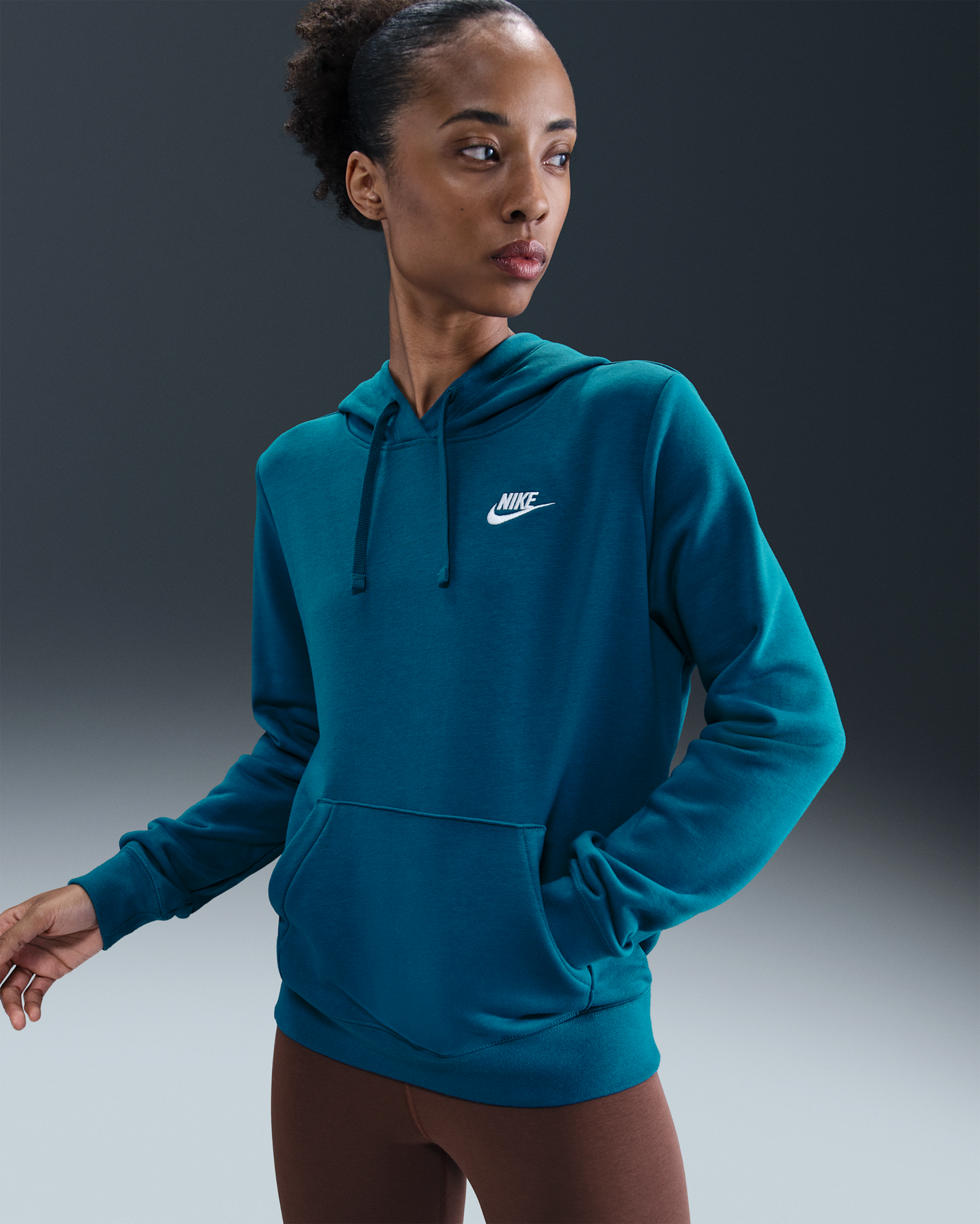 Nike Women's Nike Sportswear Club Fleece Hoodie - Green Abyss/White