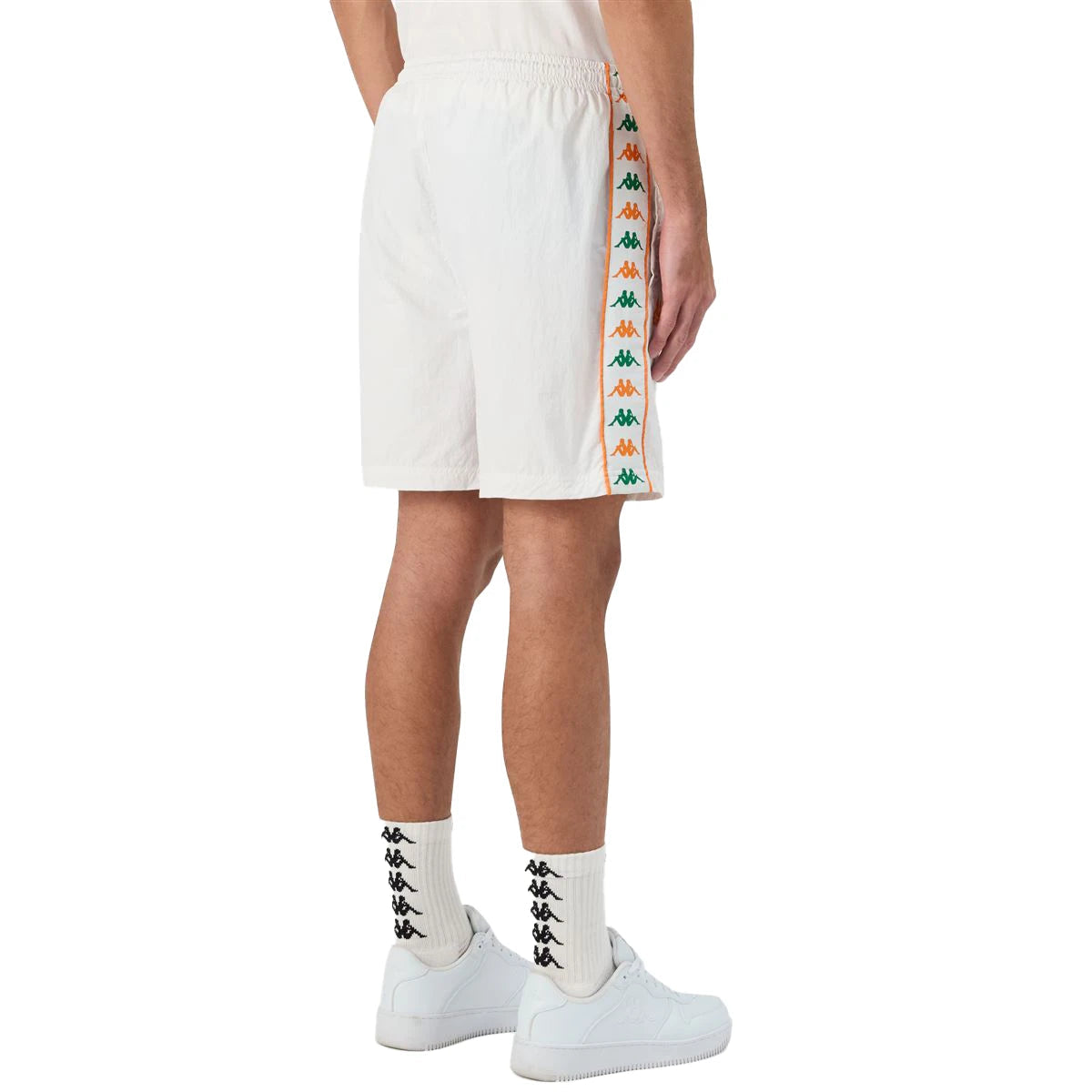 Kappa Men's 222 Banda Nardo Shorts - White / Green Tee / Orange