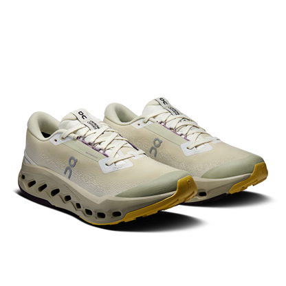 On Running Women's Cloudsurfer Trail 2 Waterproof Shoes - Ghost / Chalk