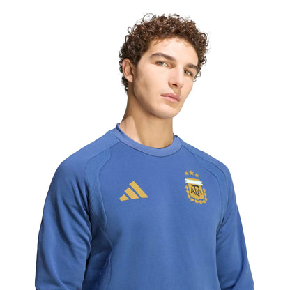 adidas 2026 Argentina Men's Tiro Travel Crewneck Sweatshirt