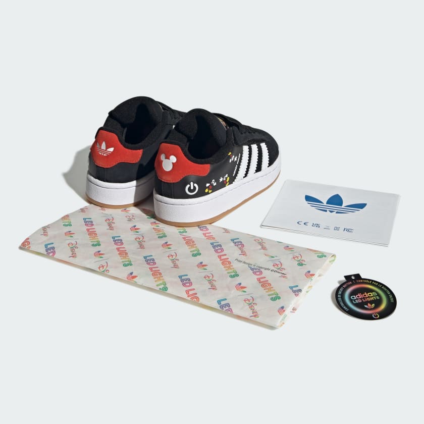 Adidas Kids' Campus 00s Led Lights Shoes - Core Black / Cloud White / Red