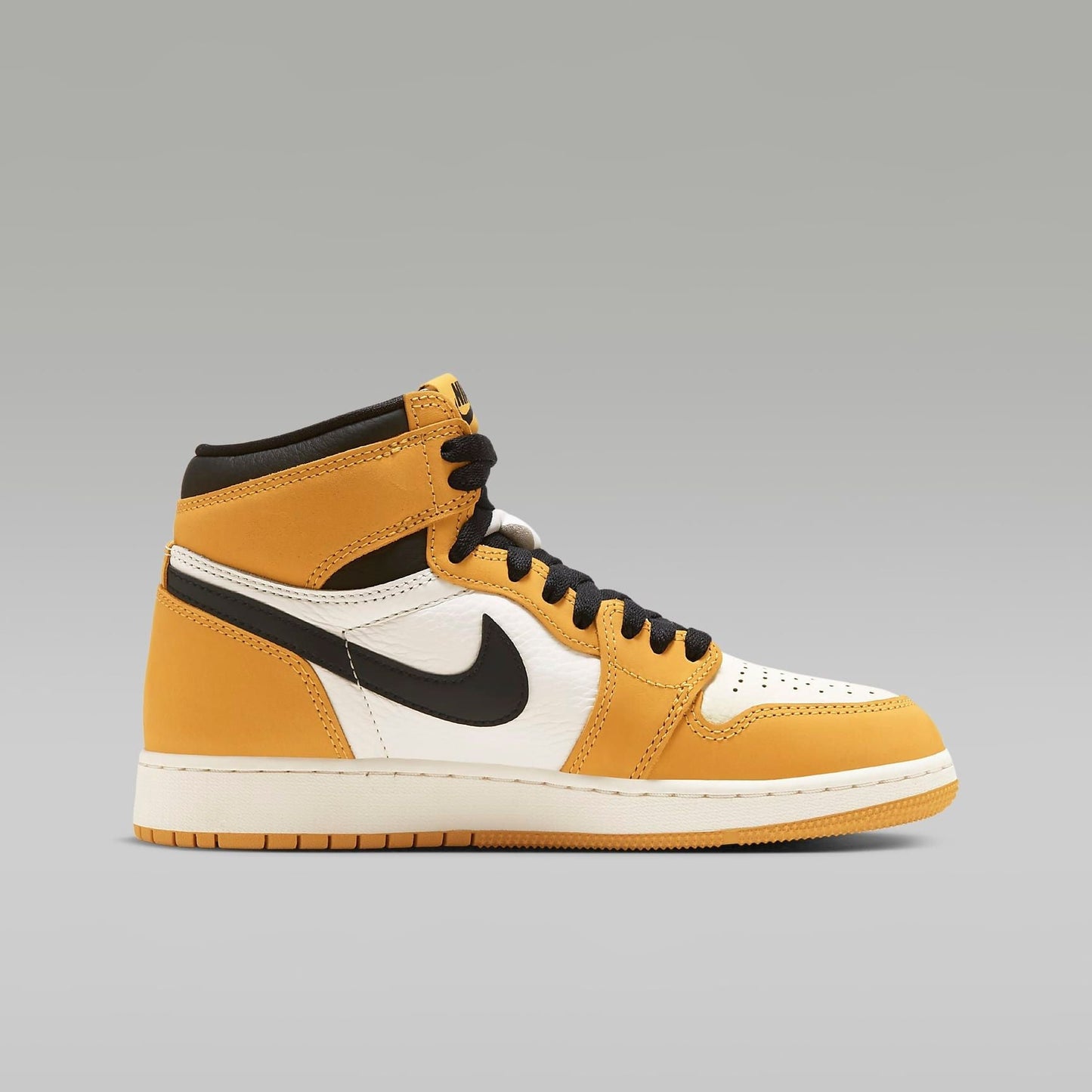Nike Kids' Air Jordan 1 High OG Shoes - Yellow Ochre / Sail / Black