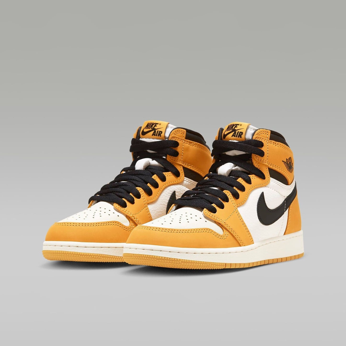 Nike Kids' Air Jordan 1 High OG Shoes - Yellow Ochre / Sail / Black
