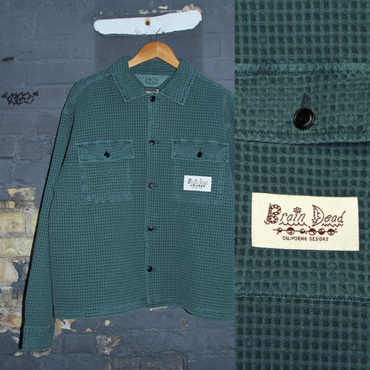 Waffle Button Front Shirt