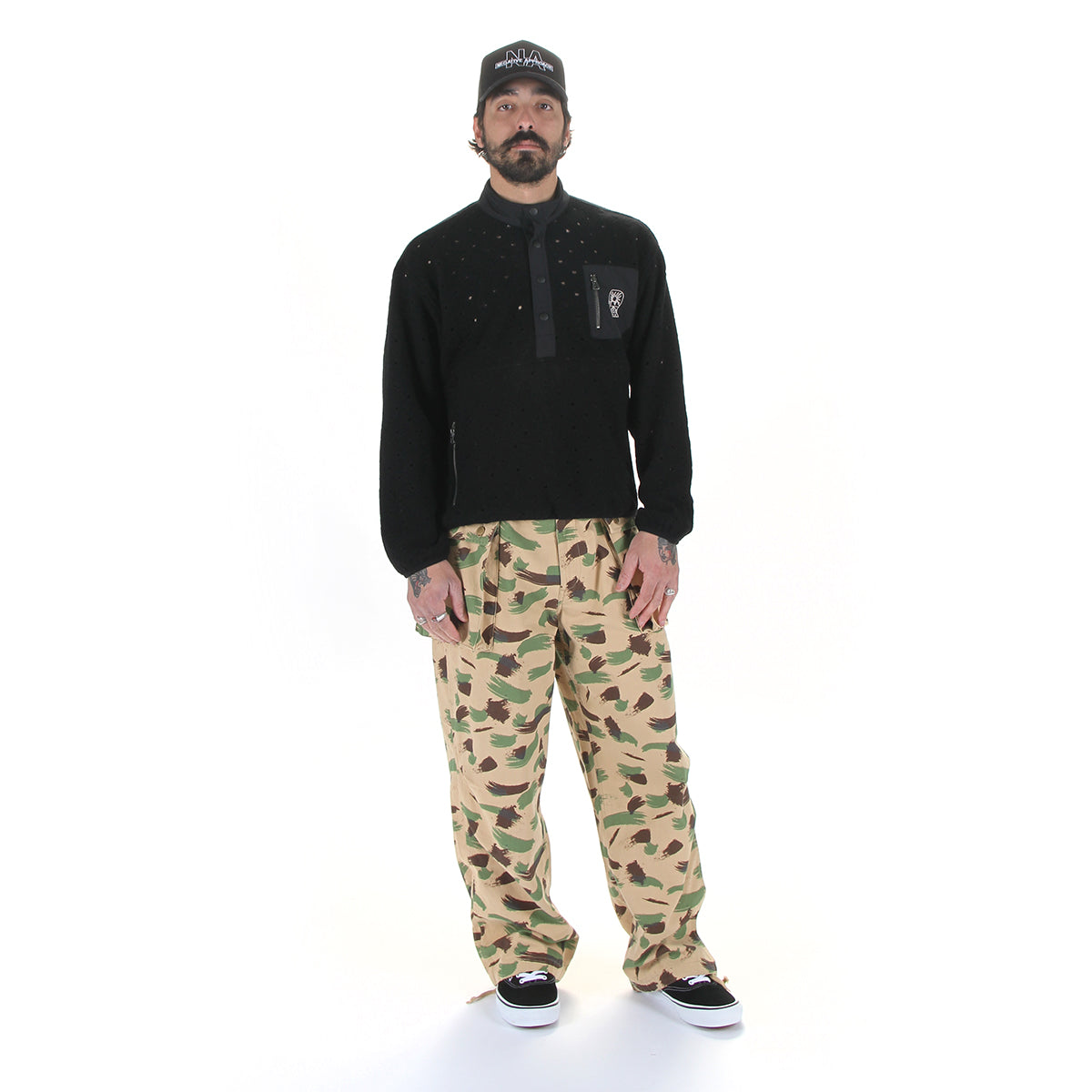 Hole Mock Neck Pullover