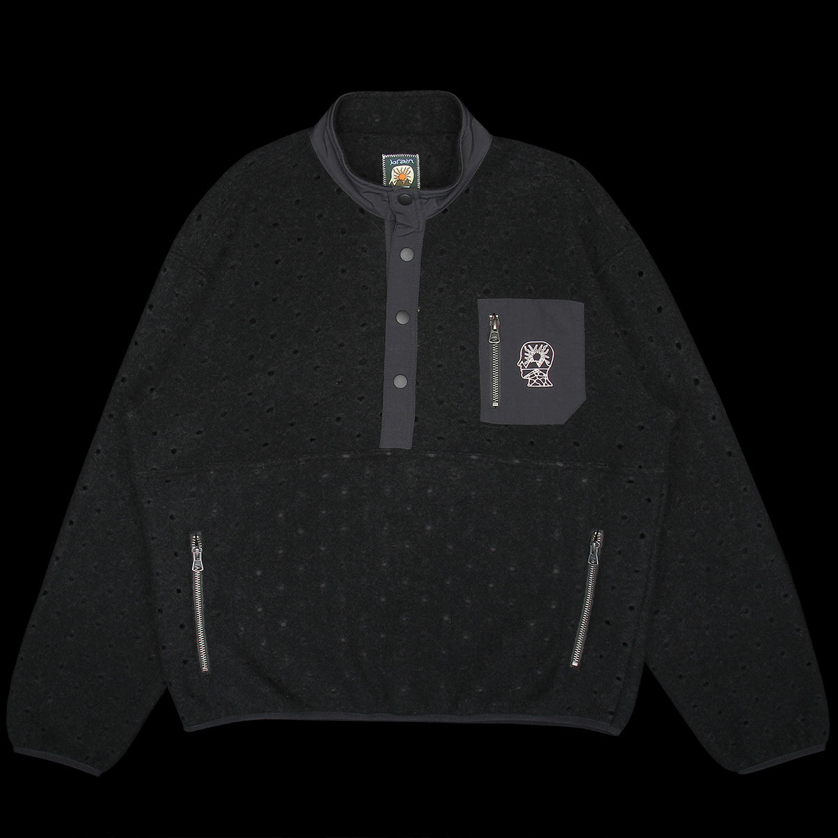 Hole Mock Neck Pullover
