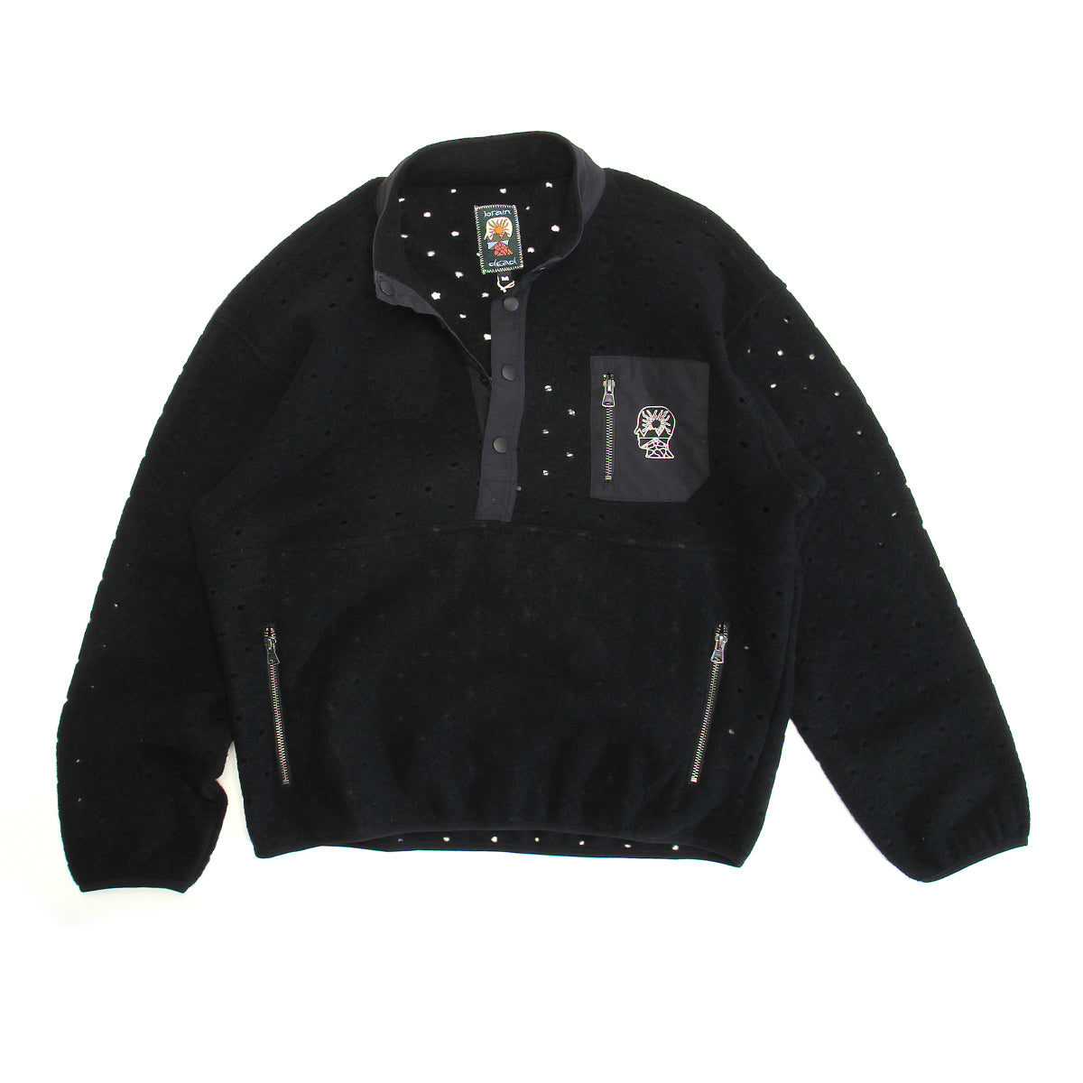 Hole Mock Neck Pullover
