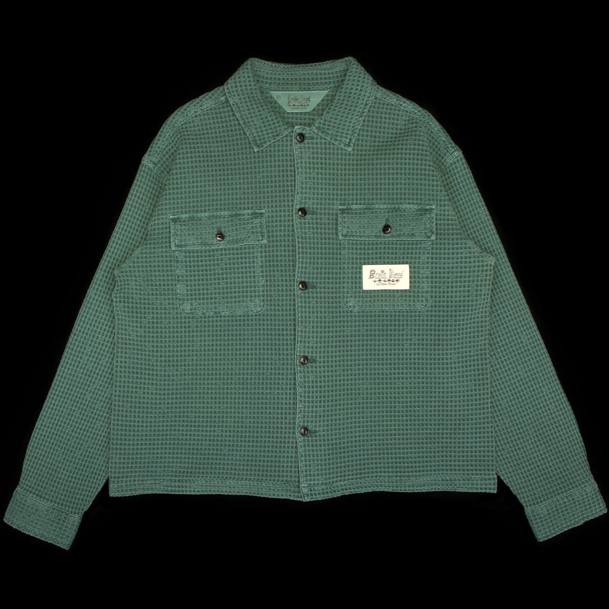 Waffle Button Front Shirt