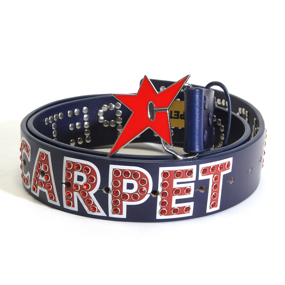 Varsity Rhinestone Leather Belt