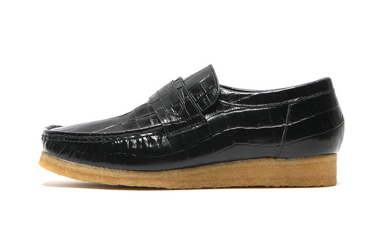 Wallabee Loafer Black Crocodile