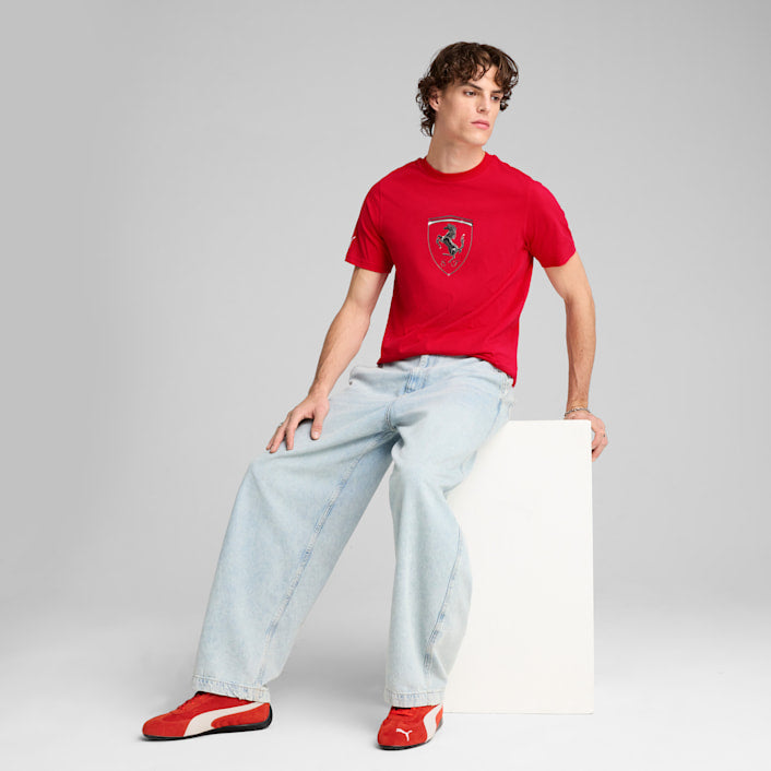 Puma Men's Scuderia Ferrari Race Tonal Big Shield Apparel - Rosso Corsa