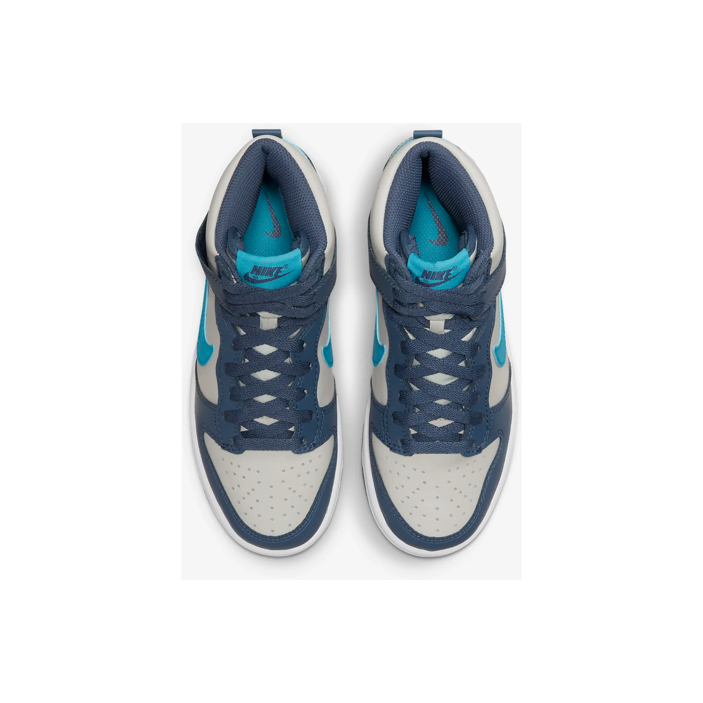 Nike Kids' Dunk High Shoes - Light Bone / Diffused Blue / White / Blue Lightning