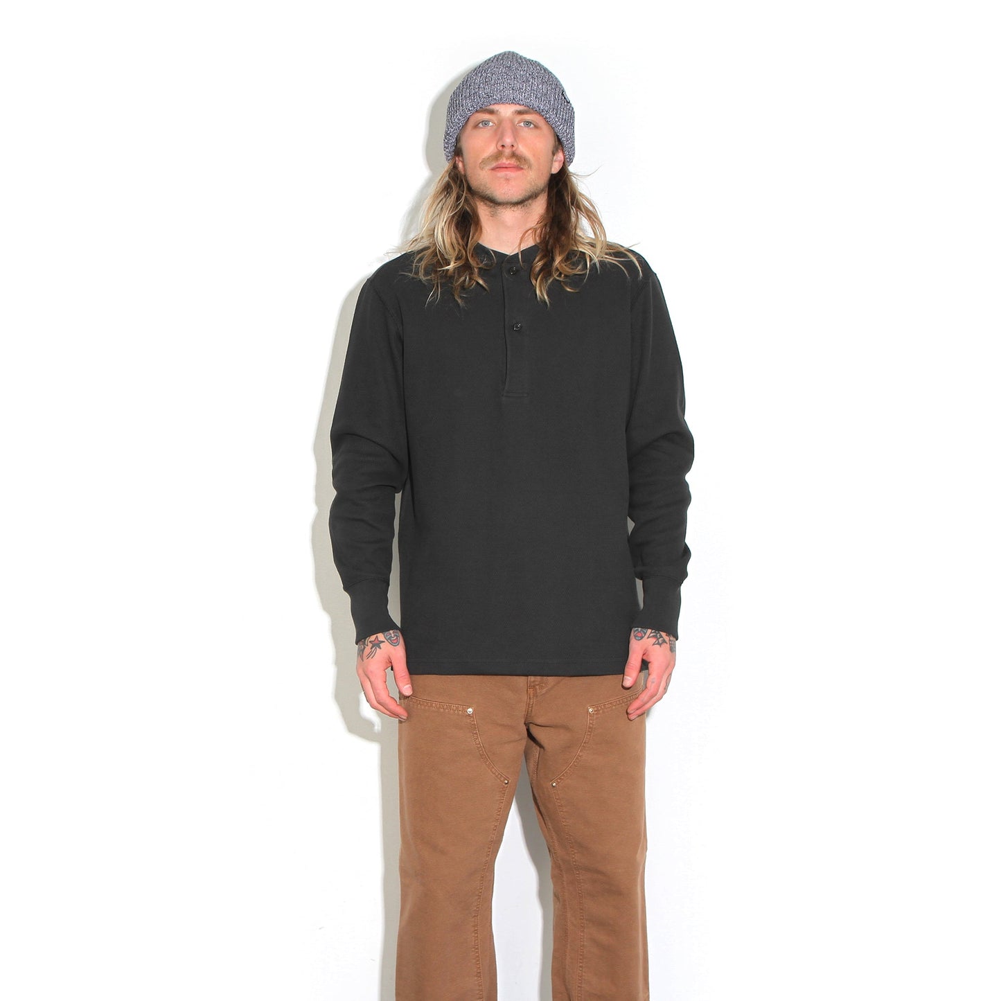 Waffle Knit Henley
