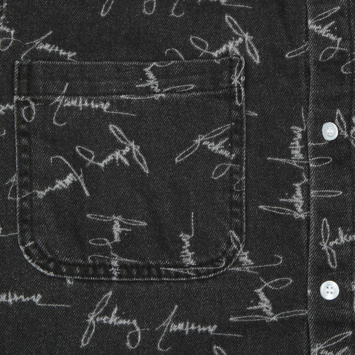 Cursive Washed Denim Overshirt