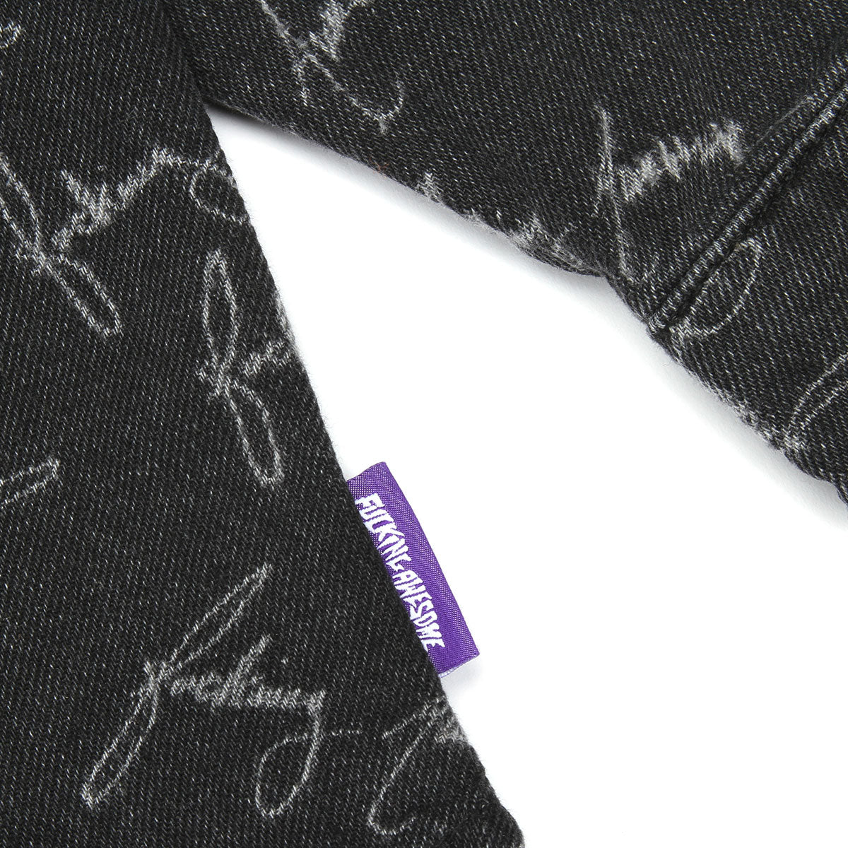 Cursive Washed Denim Overshirt