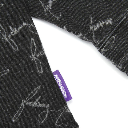 Cursive Washed Denim Overshirt
