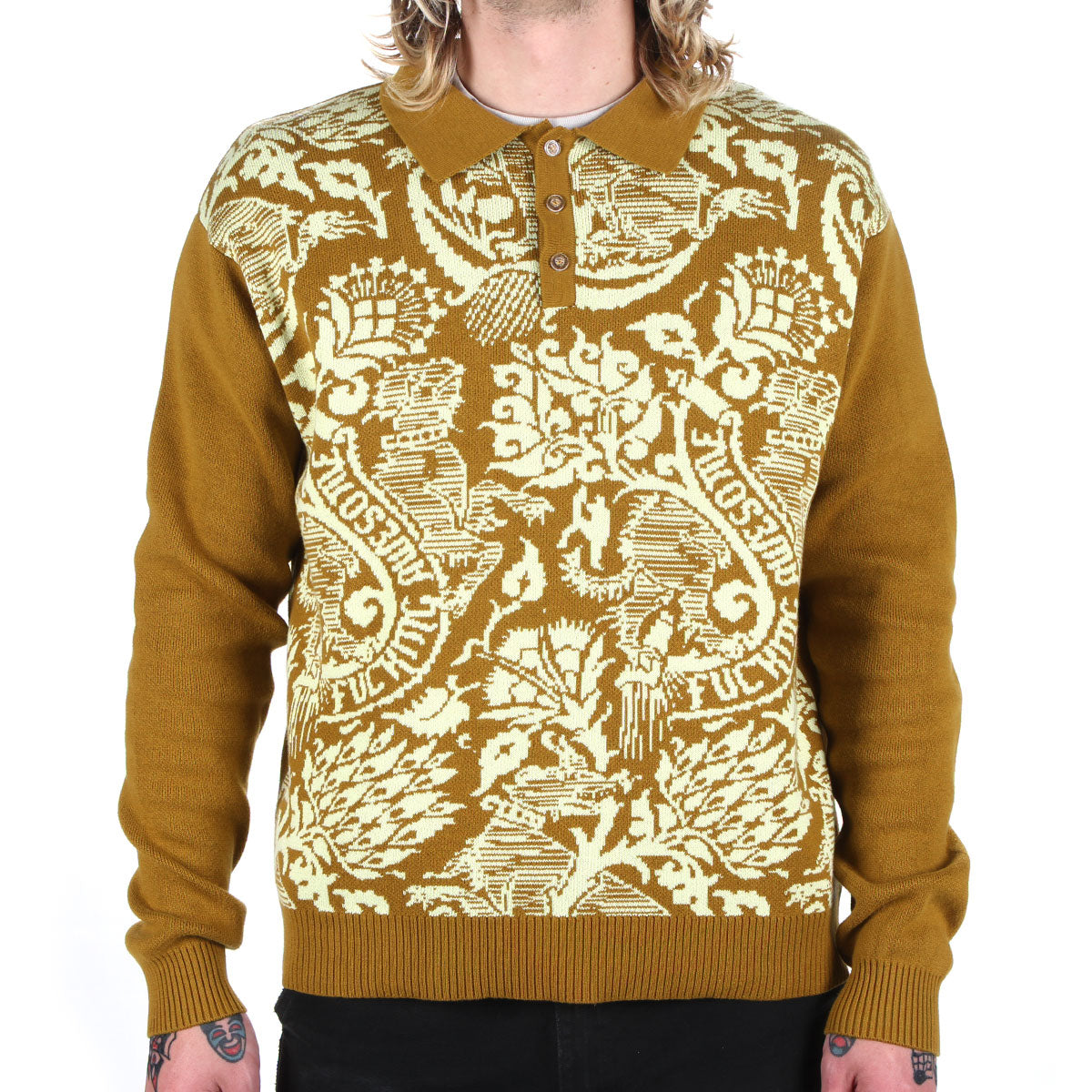 Fancy Knit L/S Polo Shirt