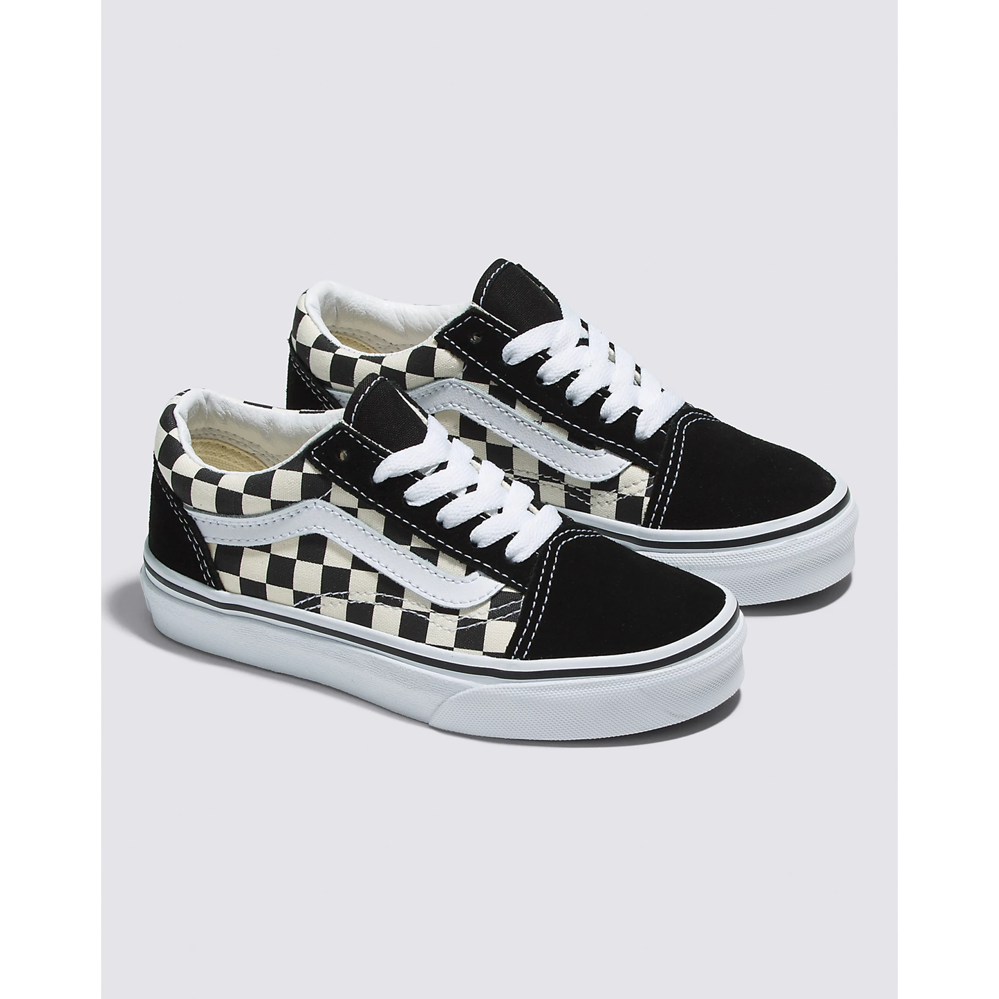Vans Kids' Check Old Skool Shoes - Black / White
