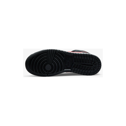 Nike Kids' Jordan 1 Mid GS Shoes - Black / White / Fire Red