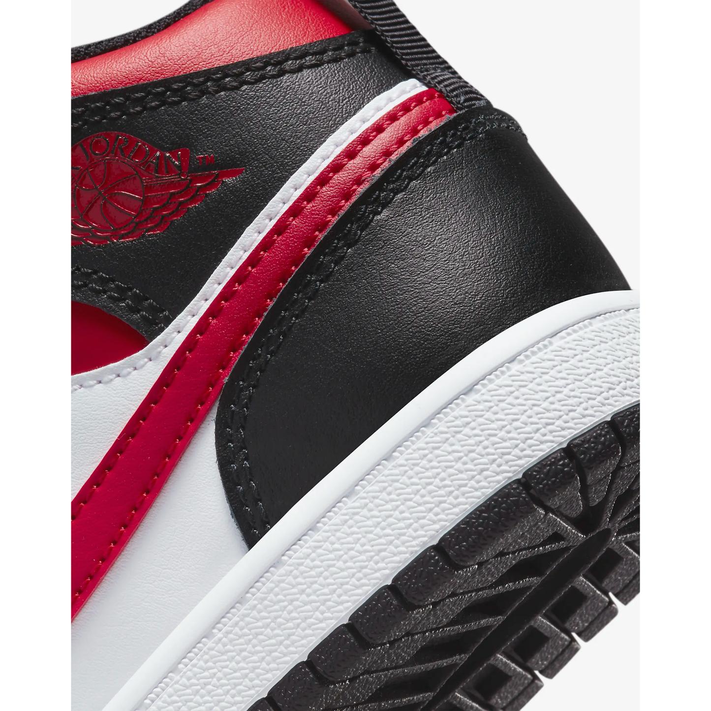 Nike Kids' Jordan 1 Mid PS Shoes - Black / White / Fire Red