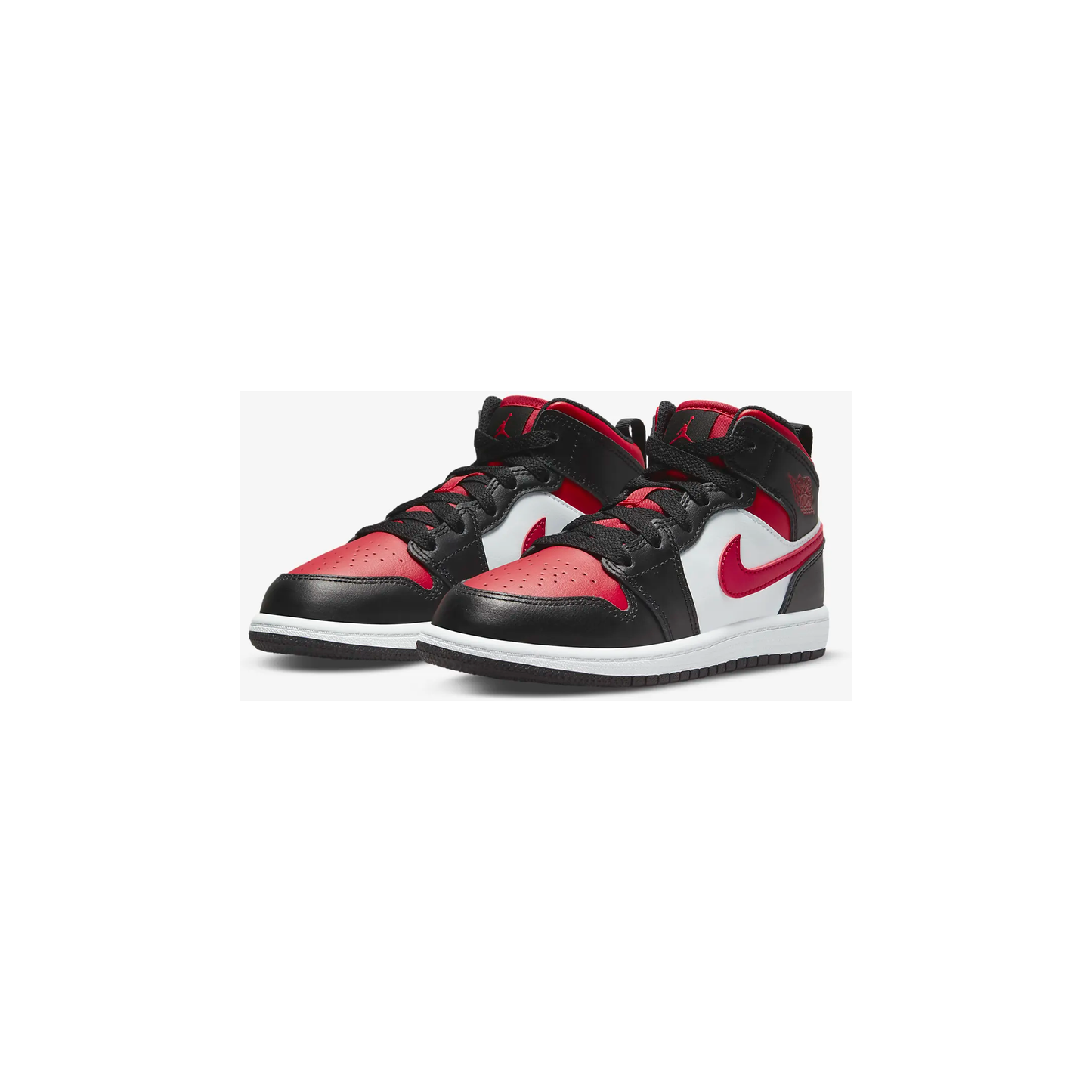 Nike Kids' Jordan 1 Mid PS Shoes - Black / White / Fire Red