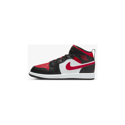 Nike Kids' Jordan 1 Mid PS Shoes - Black / White / Fire Red
