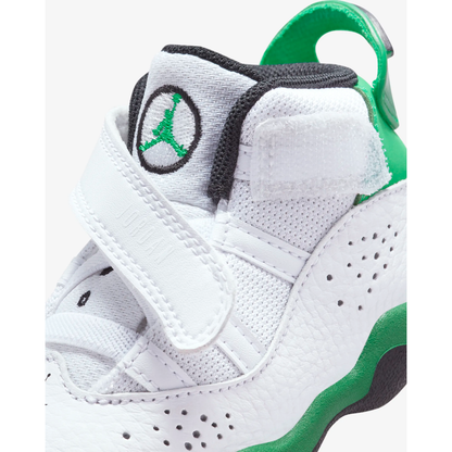 Kids' Jordan 6 Rings TD Shoes - White / Black / Lucky Green